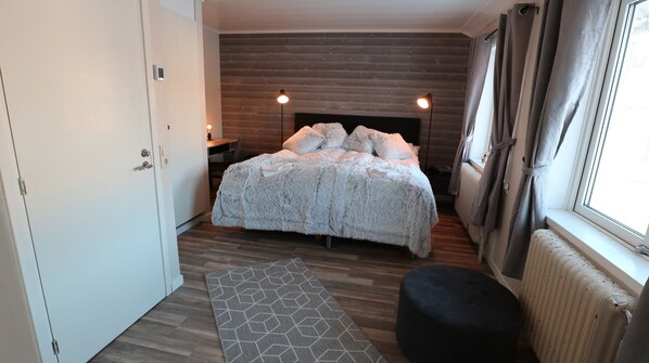 Premium bedding, down duvets, pillow-top beds, individually decorated