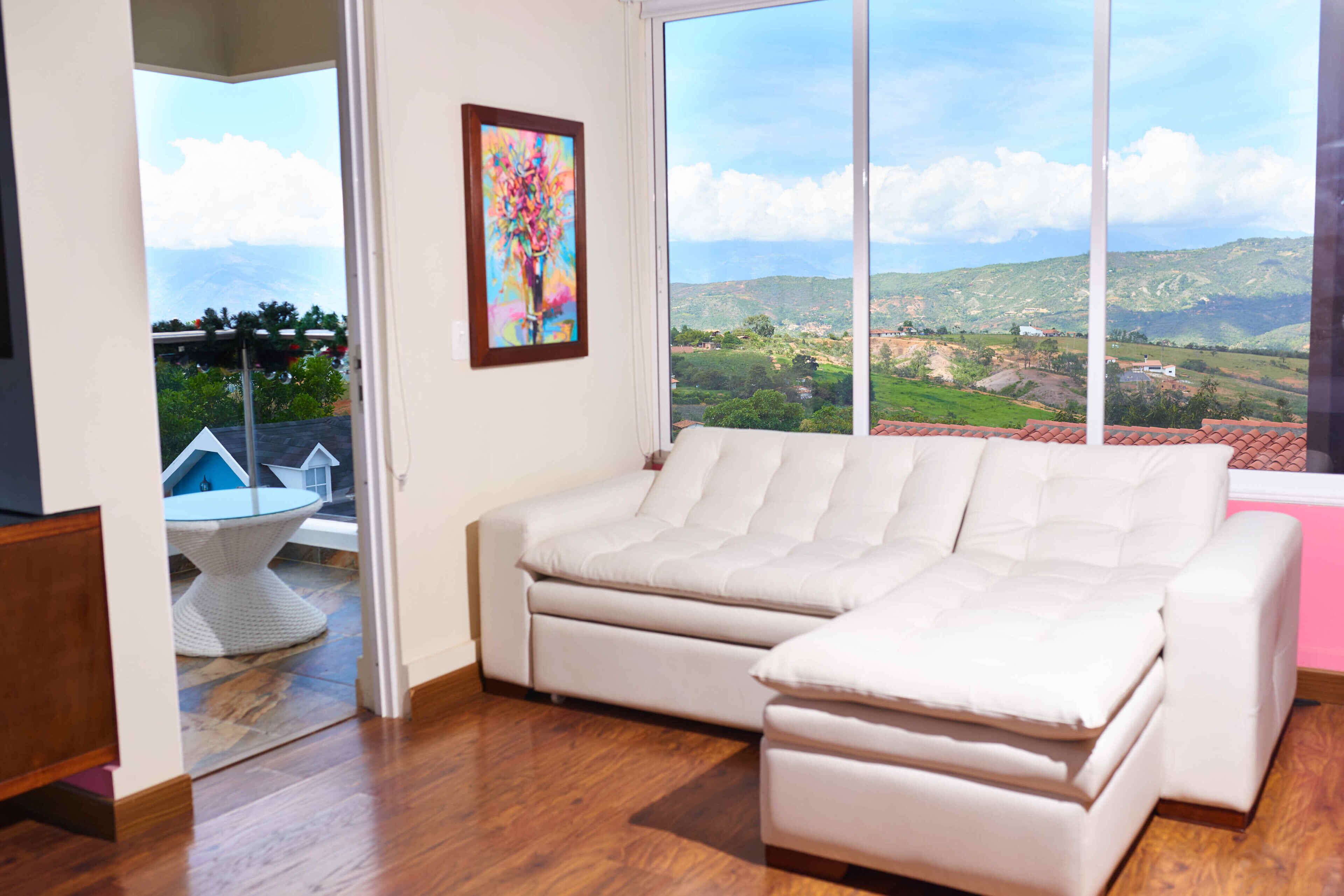 family suite, 1 bedroom, non smoking, mountain view | living room | 49-inch flat-screen tv with cable channels, tv, first-run films