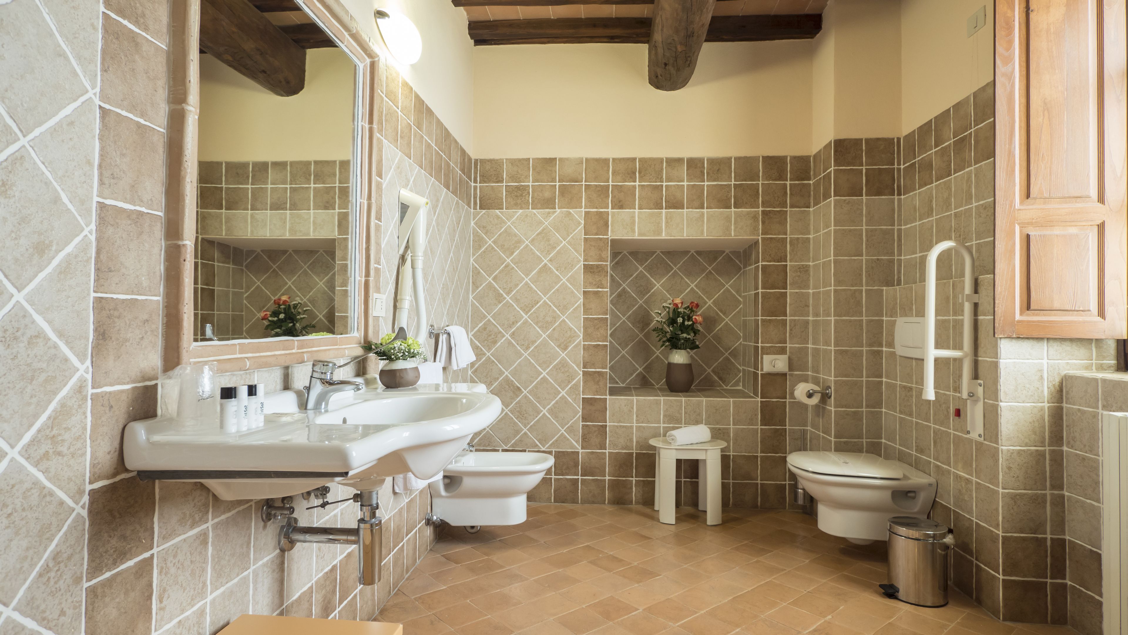 comfort quadruple room | bathroom | shower, rainfall showerhead, free toiletries, hair dryer