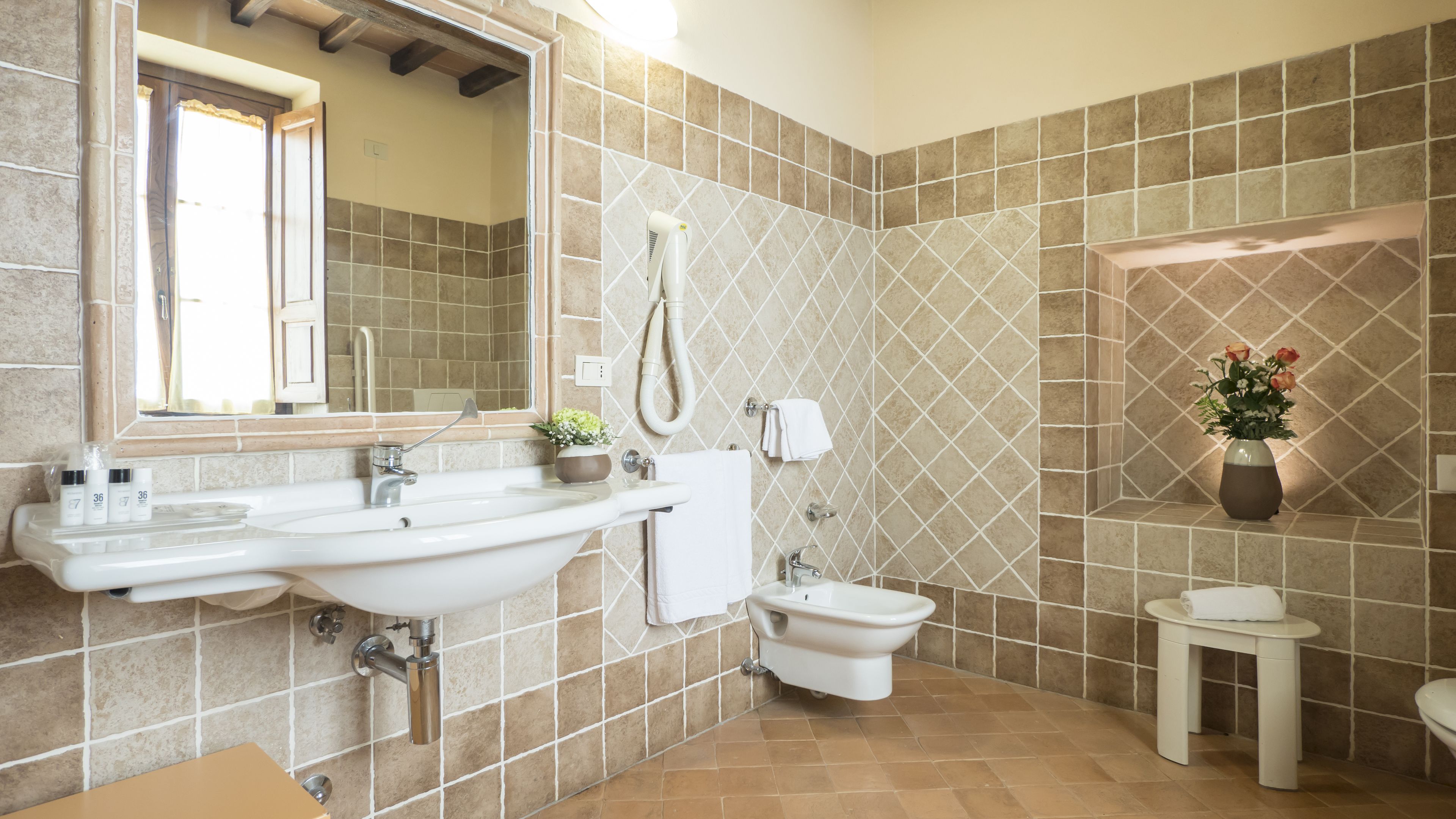 comfort quadruple room | bathroom | shower, rainfall showerhead, free toiletries, hair dryer