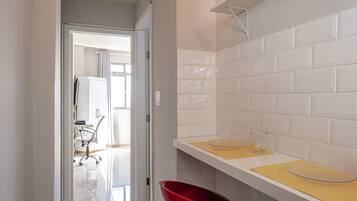 Apartment | Private kitchen | Fridge, microwave, oven, stovetop