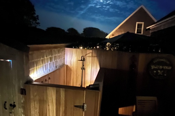 Outdoor shower under the “super moon”