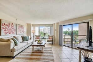 Flat-screen TV, DVD player