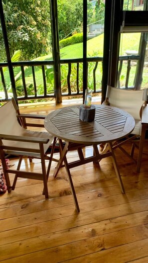 Romantic Cabin, 1 Bedroom, Pool Access, Mountain View | Living area | 32-inch LED TV with cable channels, TV