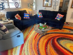 Smart TV, books, music library, stereo