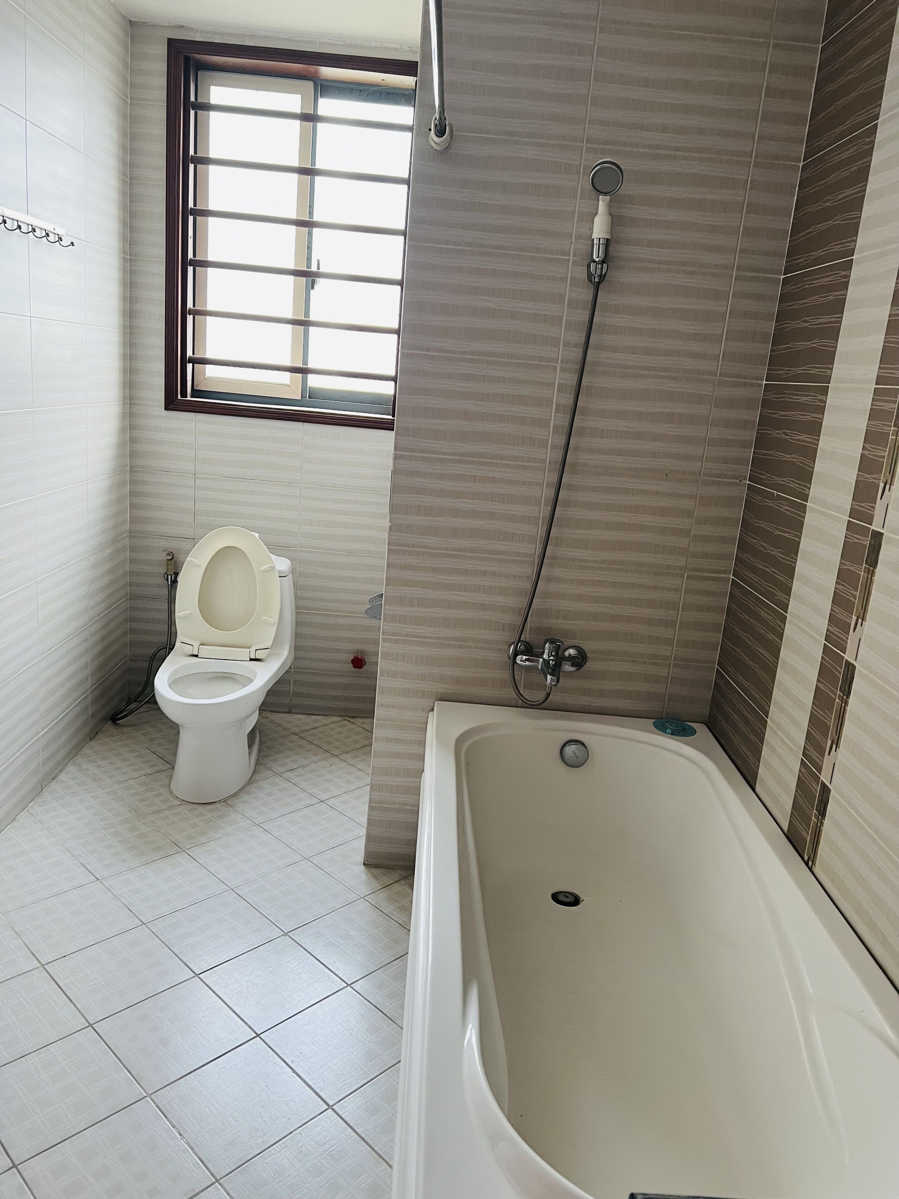 luxury apartment | bathroom | shower, free toiletries, hair dryer, bathrobes