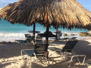 Sun loungers, beach towels