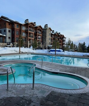 Outdoor pool, a heated pool - Northstar Ski Resort. 2 Bedroom Condominium with Den, 1600 Sq ft, Sleeps 8. (Truckee)