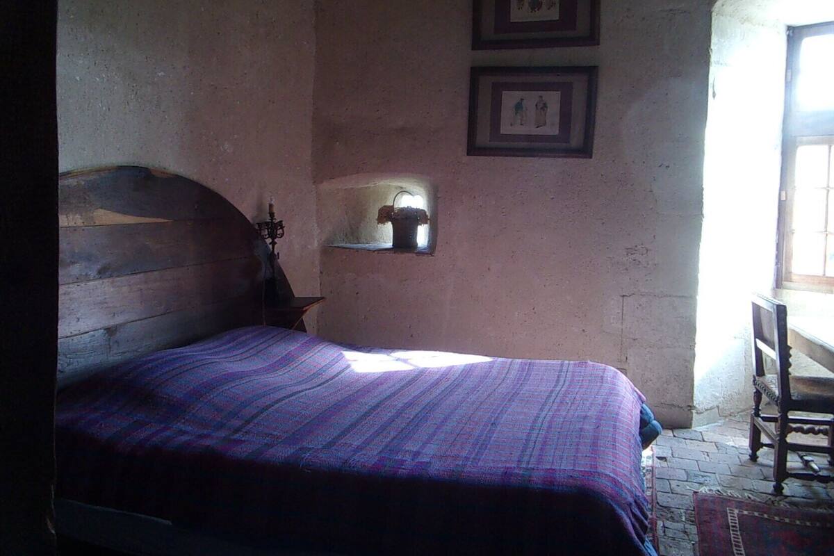 Desk, blackout curtains, iron/ironing board (on request)