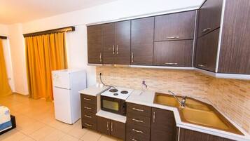 Camera doppia, 1 camera da letto, cucina | Cucina privata | Frigorifero