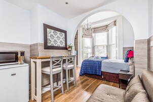 Basic Studio | Premium bedding, Select Comfort beds, individually decorated