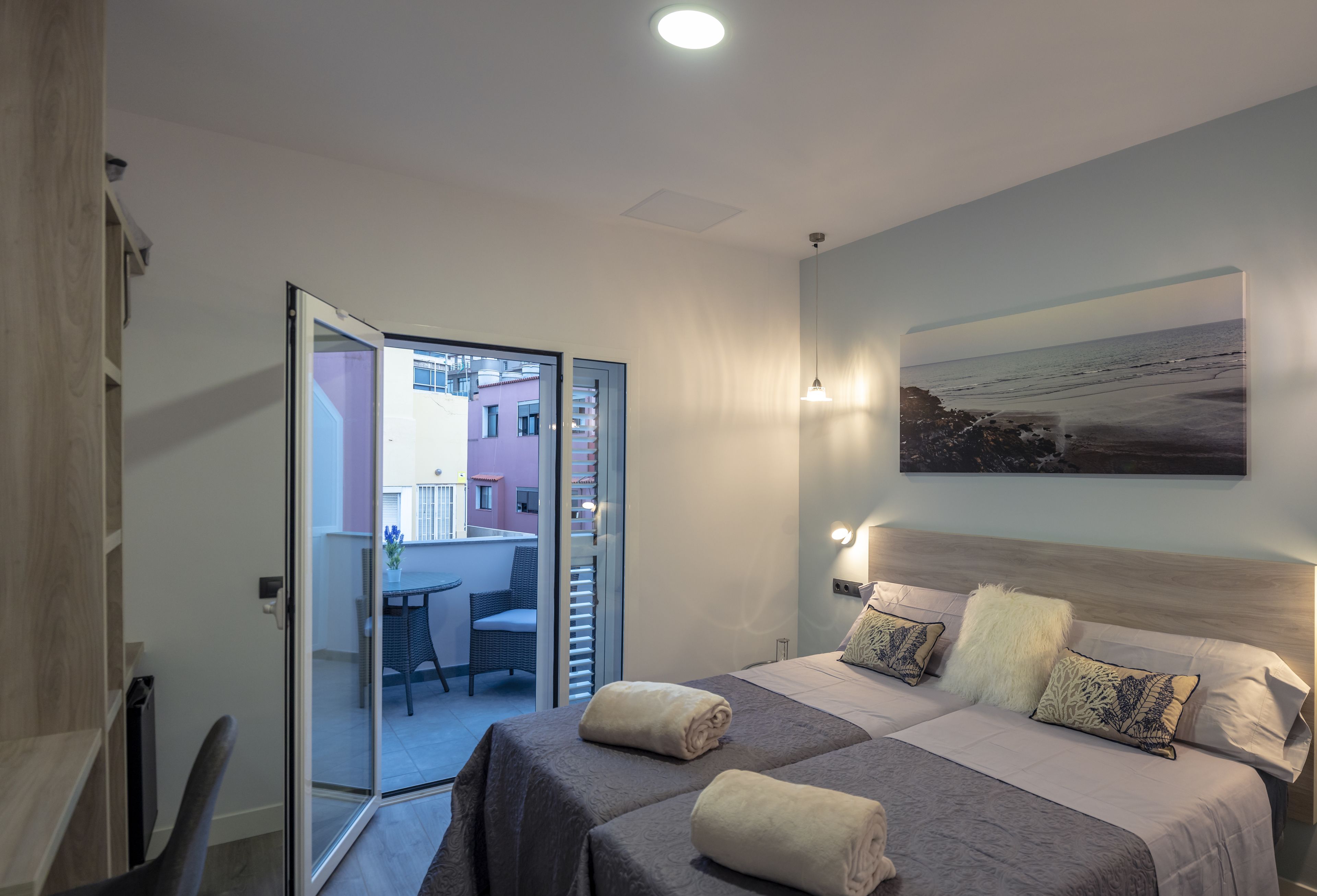 double room, patio | premium bedding, memory-foam beds, in-room safe, soundproofing