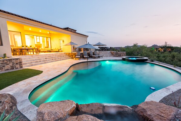 Outdoor pool, a heated pool