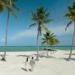 Private beach, white sand, sun loungers, beach umbrellas