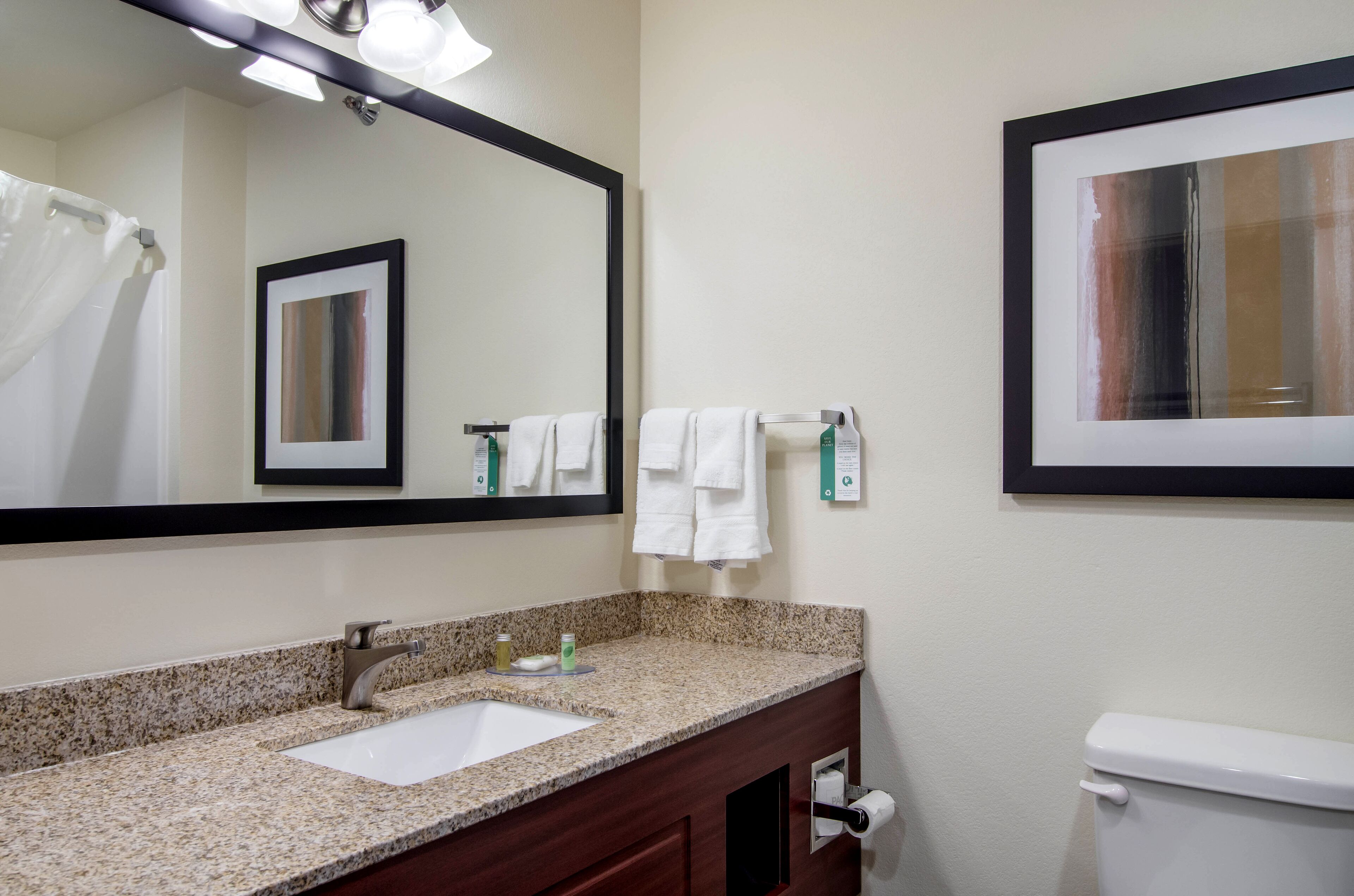 free toiletries, hair dryer, towels, soap