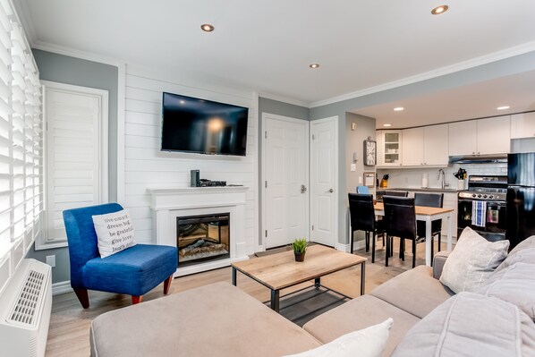 TV connectée, cheminée