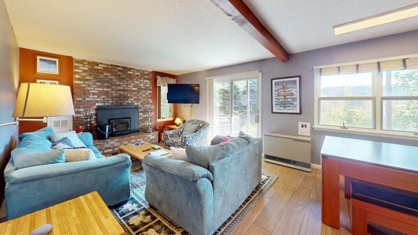 House, Multiple Beds, Mountain View (Silver Spring Chalet) | Living area | TV, fireplace