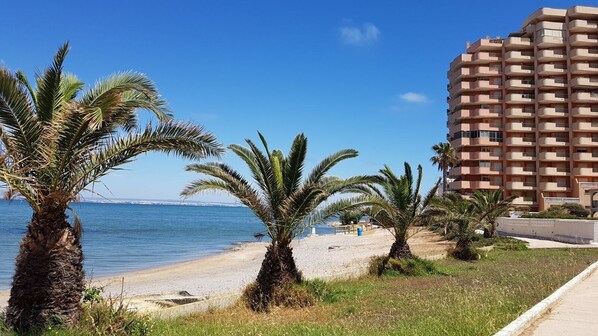 Beach nearby, sun-loungers