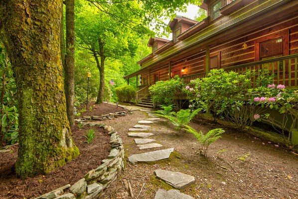 Property grounds - Hebron Falls  Wraparound porch,  hot tub, private setting, Hiking, Pool Table, Pet Friendly (Boone)