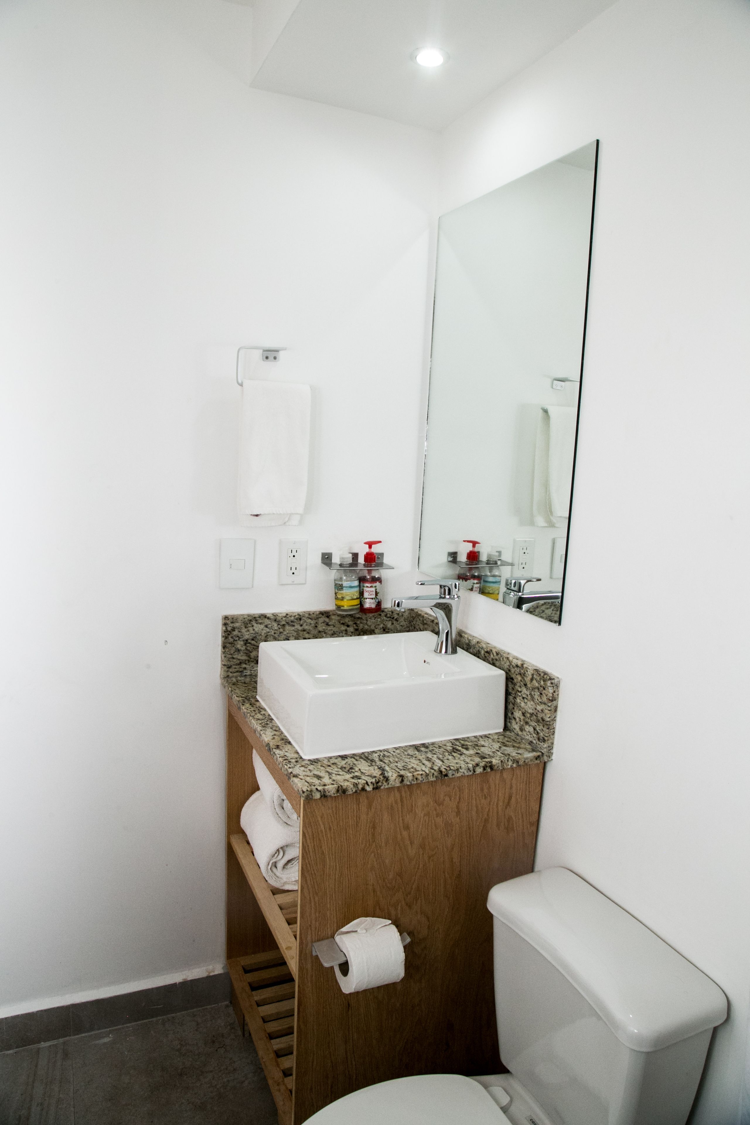 shower, free toiletries, towels