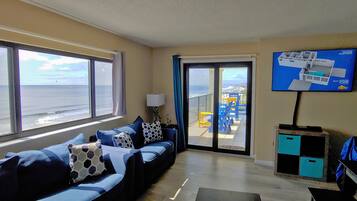 Smart TV, DVD player, books, video library