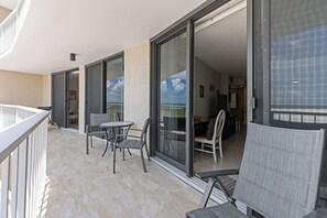 Outdoor dining - South Seas Tower 3 607  Amazing southern views of beach! (Marco Island)