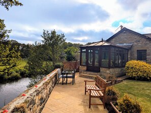 Terrace/patio - Beautiful detatched cottage situated within a small hamlet near Bamburgh. (waren mill)