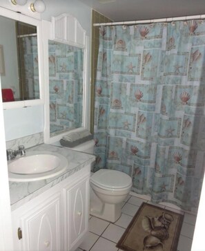 Combined shower/bathtub, hair dryer, towels - Relaxing 'Beach Nest' in Sunset Beach with Easy Beach and Bay Access (St Pete Beach)