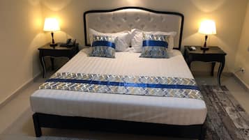 Blackout drapes, iron/ironing board, rollaway beds, free WiFi