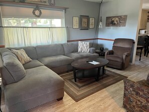 TV, DVD player, books, video library