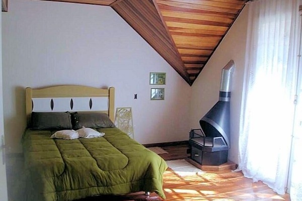 quarto com lareira ,closet e suite