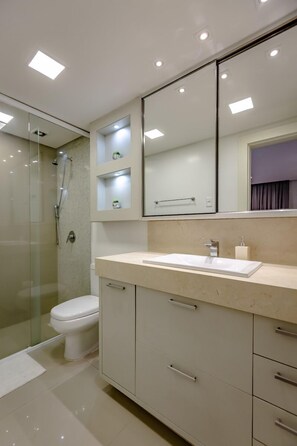 Shower, hair dryer