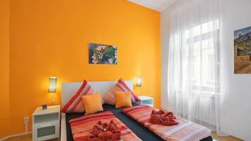 2 bedrooms, iron/ironing board, travel crib, WiFi