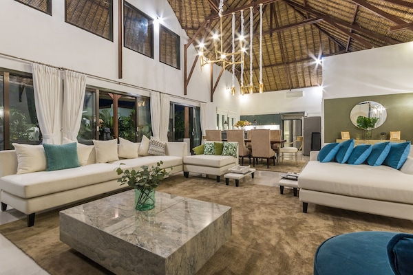 Luxury Villa, 4 Bedrooms, Non Smoking, Garden View | Living area | Flat-screen TV