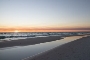 Beach nearby, sun-loungers