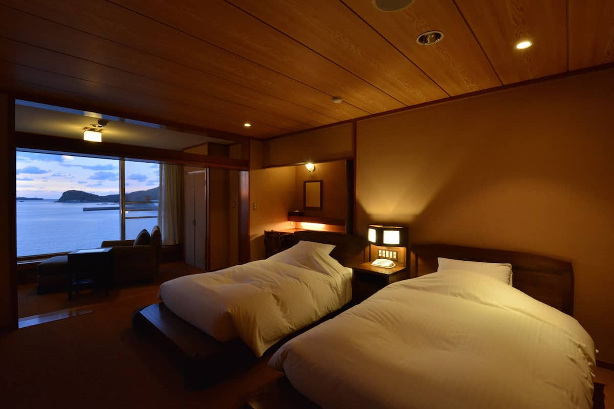 Standard Twin Room with Sea View, Non Smoking, Open air-Bath | 1 bedroom, down duvets, free minibar, in-room safe
