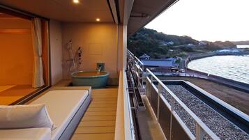基础客房, 海洋景观, 转角 (Japanese Style, Open air-Bath) | 露台