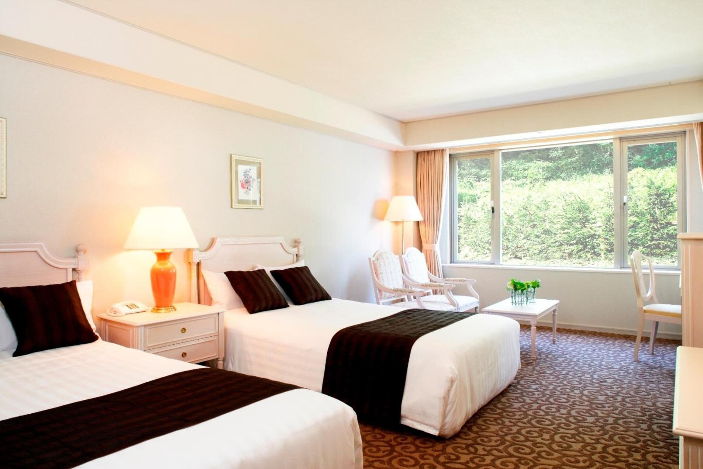 desk, blackout curtains, free wifi, bed sheets