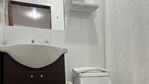 City Double Room, 1 Bedroom | Bathroom | Shower, free toiletries, hair dryer, towels - Verde Vida Apart Hotel (Pucón)