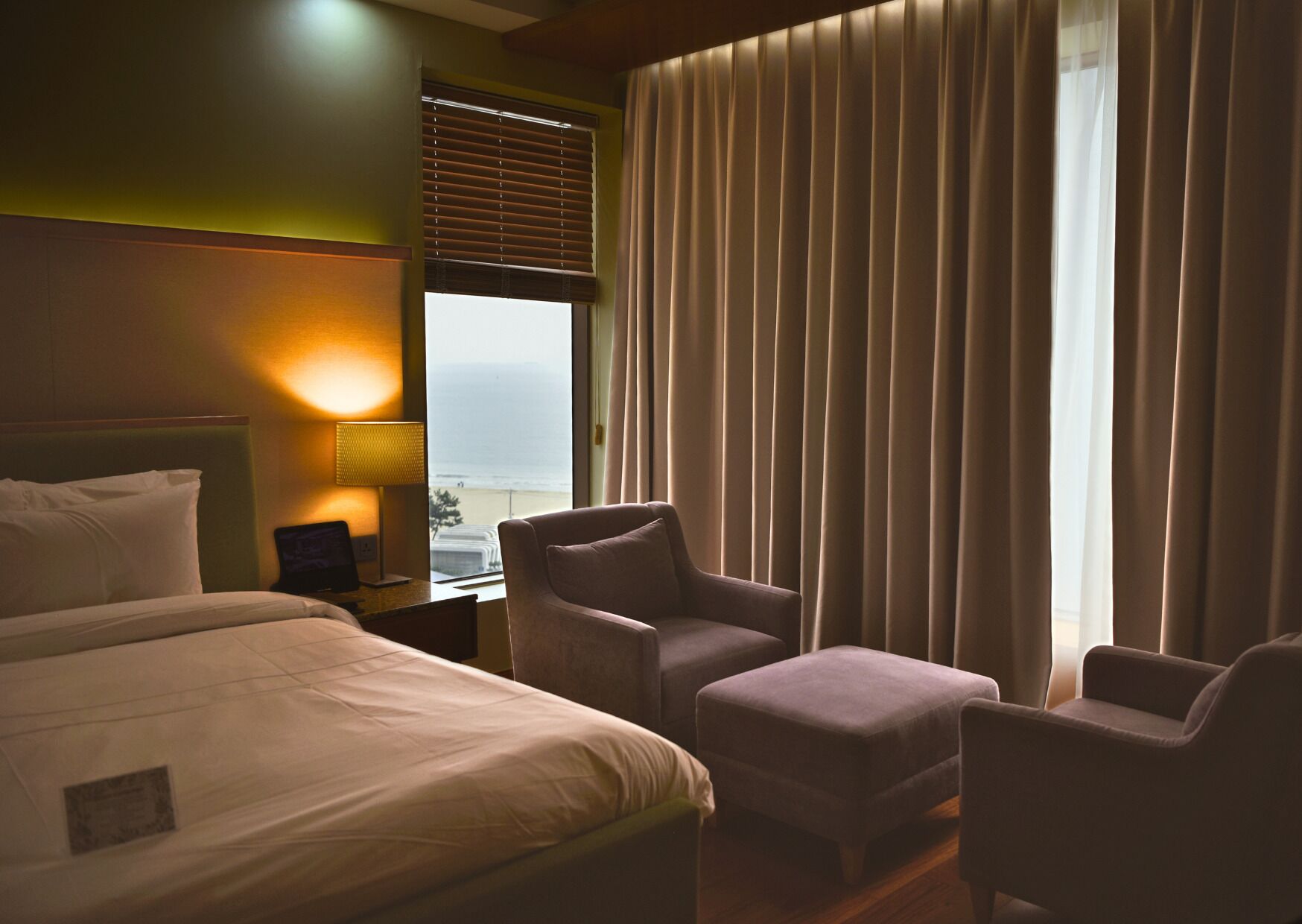 7. Deluxe Double Room - Side Sea View | Premium bedding, in-room safe, blackout drapes, soundproofing