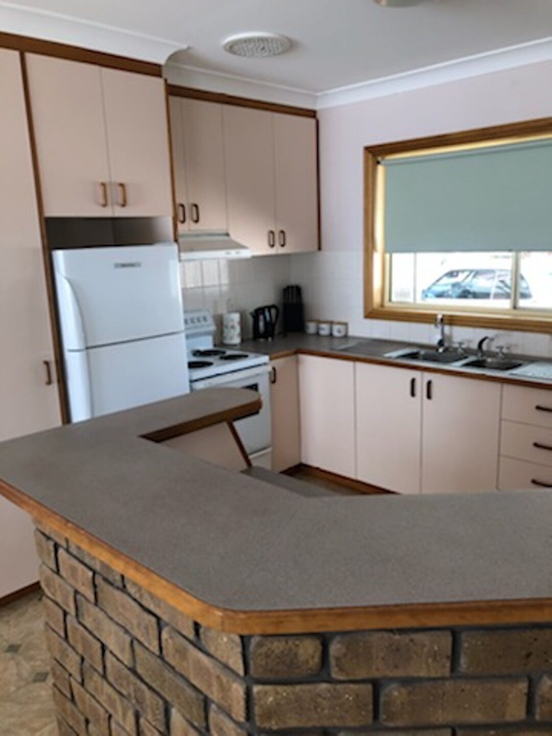 Fridge, microwave, oven, electric kettle