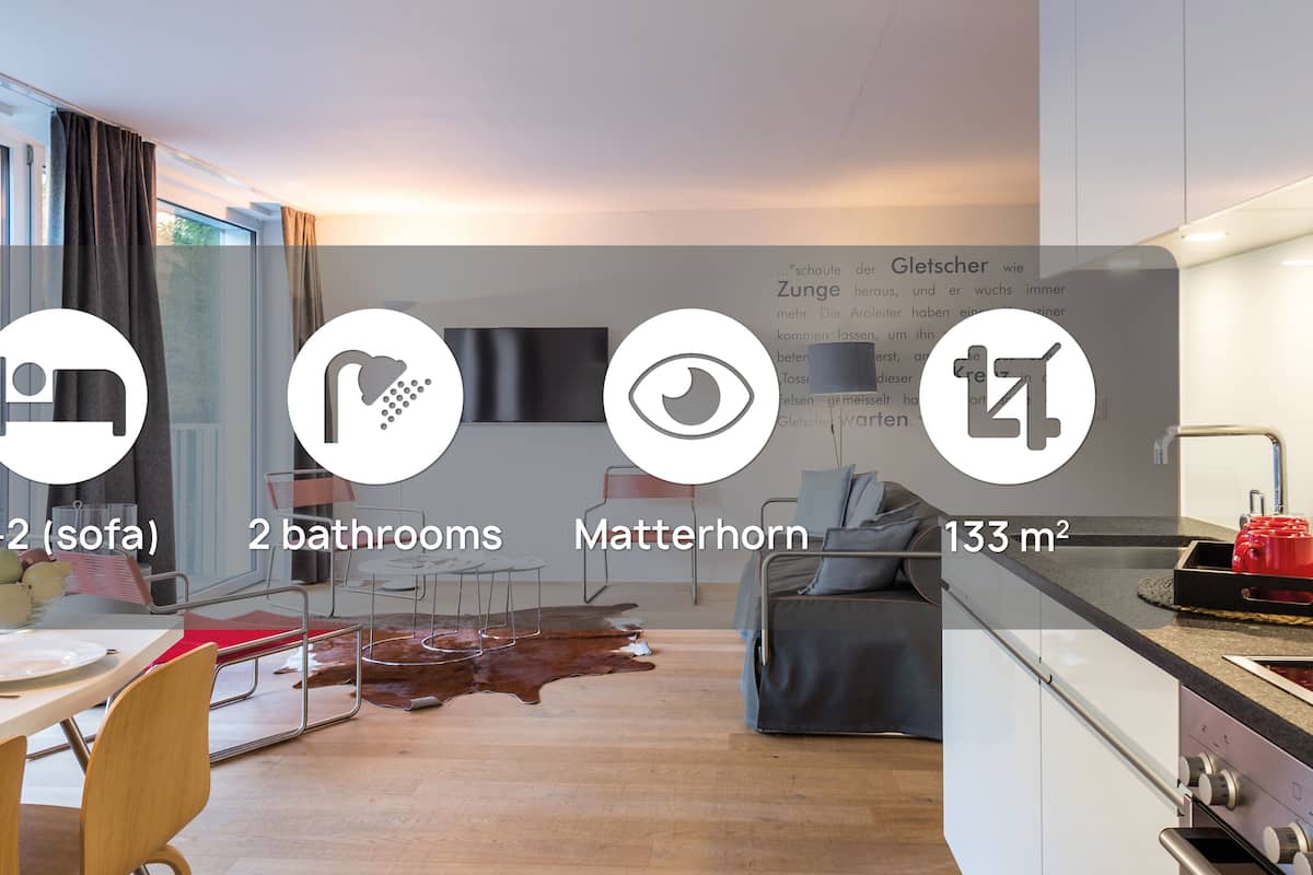 Apartment 4 bedrooms, Matterhorn view and balcony (12 Gorgnergletscher) | Blackout curtains, free WiFi
