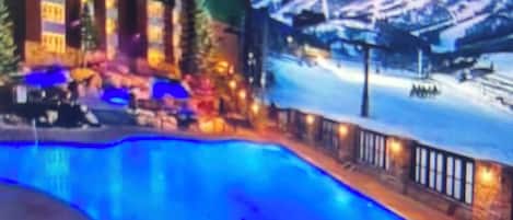 屋外プール、温水プール