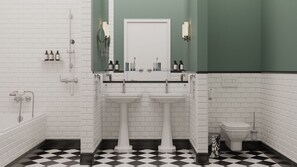 Suite, 1 Queen Bed | Bathroom | Free toiletries, hair dryer, bathrobes, slippers - Hotel Victoria (Stavanger)
