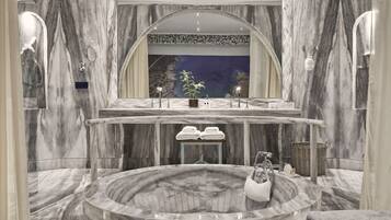 Ray of Light Suite- Three Bedroom | Bathroom | Designer toiletries, hair dryer, bathrobes, slippers