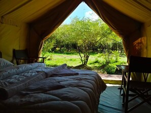 Tienda Deluxe, 1 cama de matrimonio | Cortinas opacas y ropa de cama