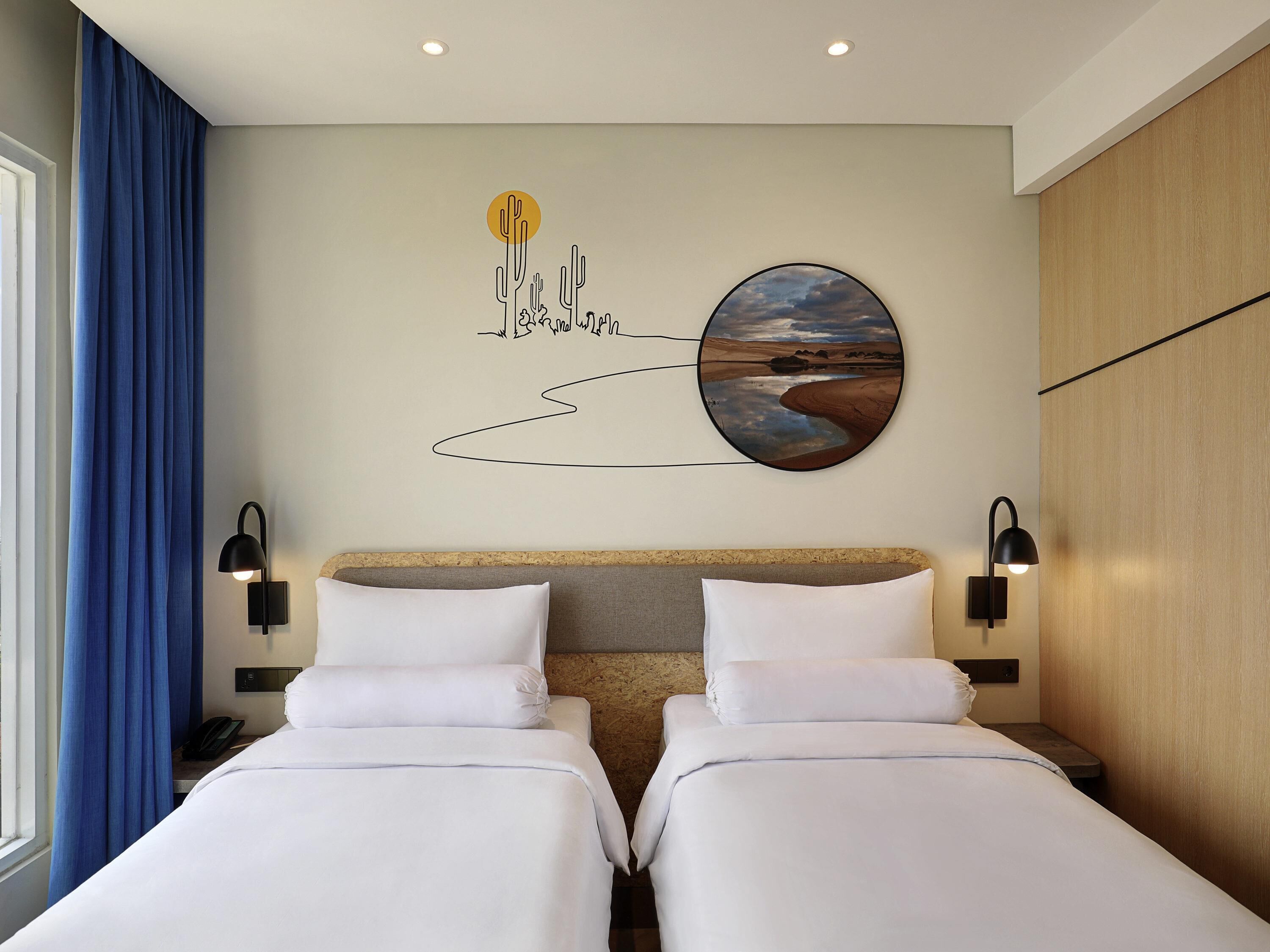Superior kamer, 2 eenpersoonsbedden | Luxe beddengoed, een bureau, geluiddichte muren, gratis wifi