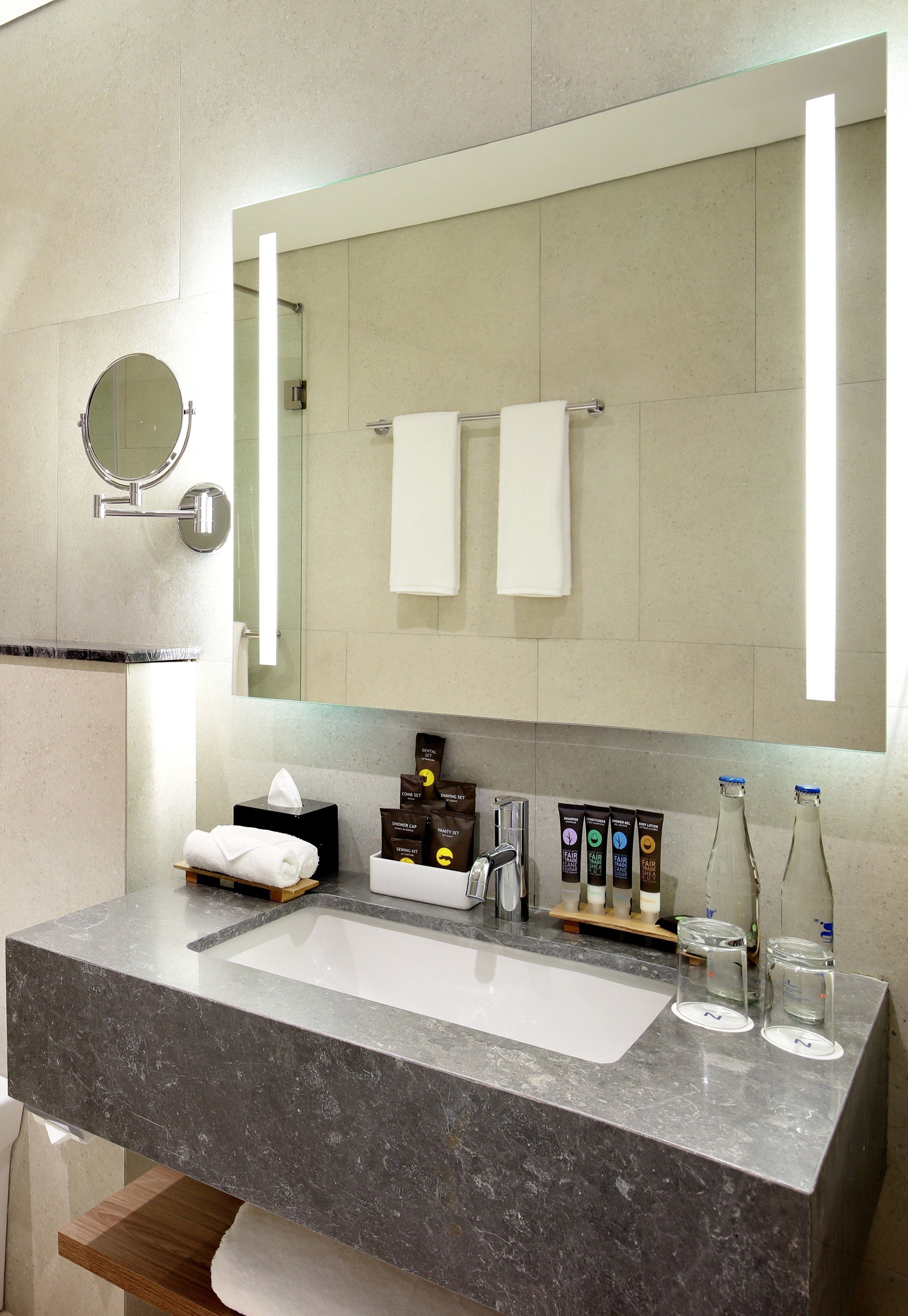 shower, eco-friendly toiletries, hair dryer, bathrobes