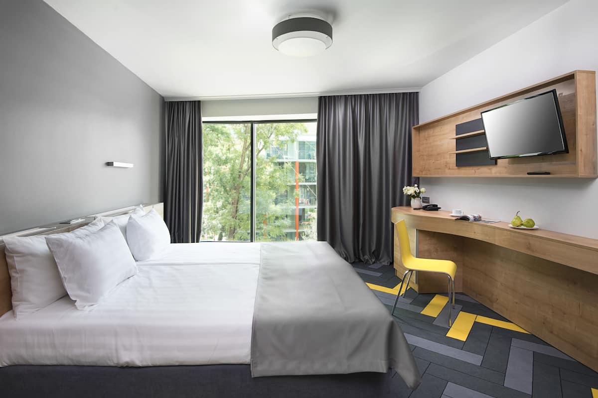 Minibar (free items), desk, blackout drapes, soundproofing