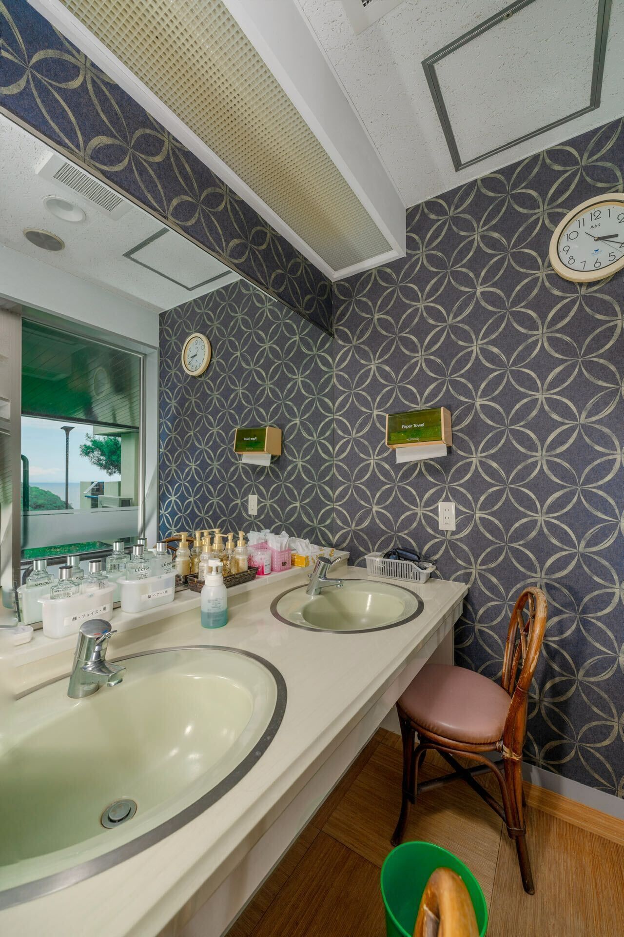 hair dryer, slippers, towels